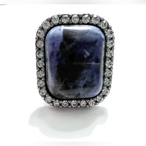 Chloe + Isabel Tangier Deco Statement Ring with Blue stone